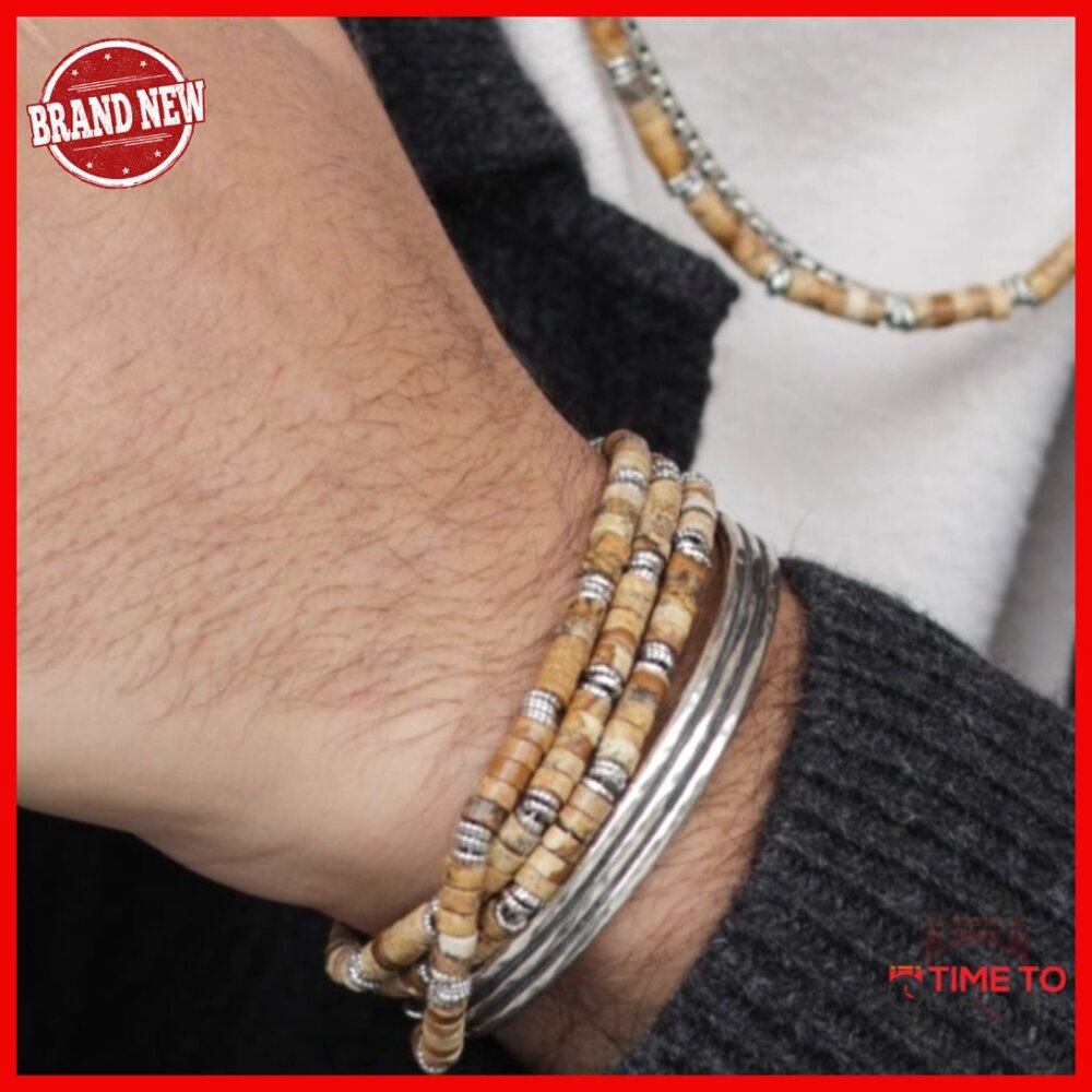 Solid Sterling Silver Ribbed Cuff Bracelet, Rusti… - image 7